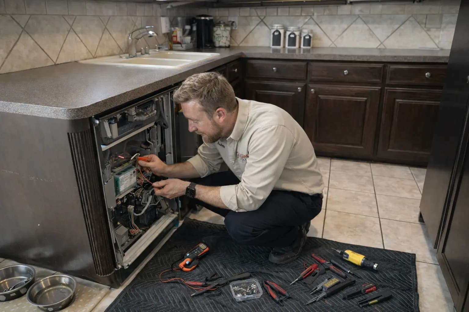 Redline lead technician on a Beaverton appliance repair service call